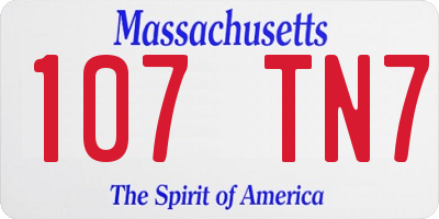 MA license plate 107TN7
