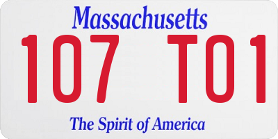 MA license plate 107TO1