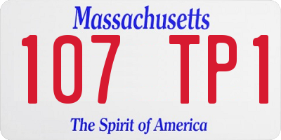 MA license plate 107TP1
