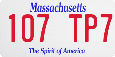 MA license plate 107TP7