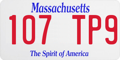 MA license plate 107TP9