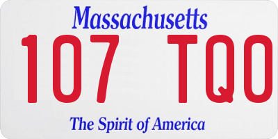 MA license plate 107TQ0