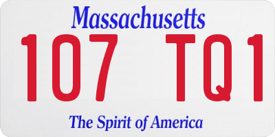 MA license plate 107TQ1