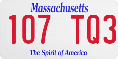 MA license plate 107TQ3