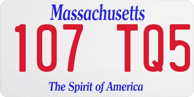 MA license plate 107TQ5