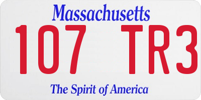 MA license plate 107TR3
