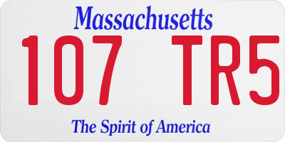 MA license plate 107TR5