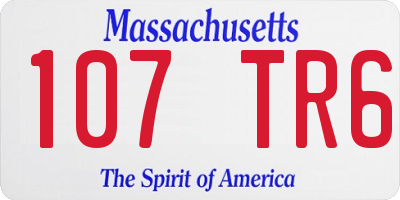 MA license plate 107TR6