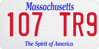 MA license plate 107TR9