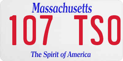 MA license plate 107TS0