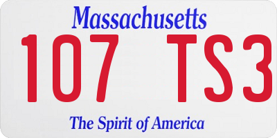 MA license plate 107TS3