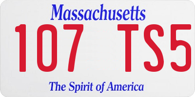 MA license plate 107TS5