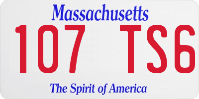 MA license plate 107TS6