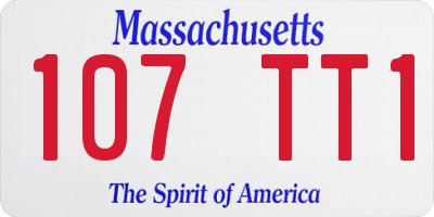 MA license plate 107TT1