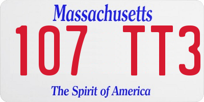 MA license plate 107TT3