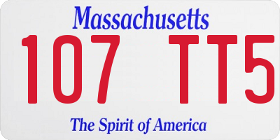 MA license plate 107TT5