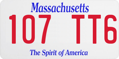 MA license plate 107TT6