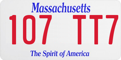 MA license plate 107TT7