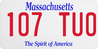MA license plate 107TU0