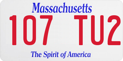 MA license plate 107TU2