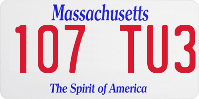 MA license plate 107TU3
