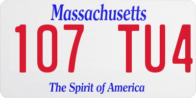 MA license plate 107TU4
