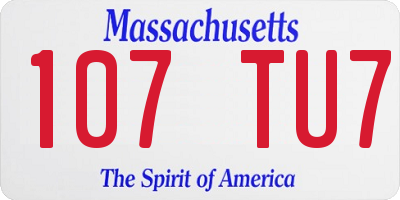 MA license plate 107TU7