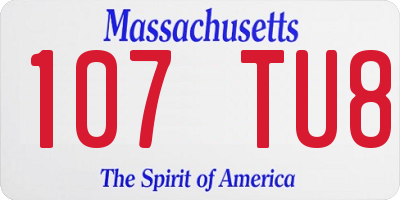 MA license plate 107TU8