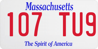 MA license plate 107TU9