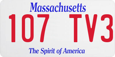 MA license plate 107TV3