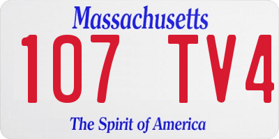 MA license plate 107TV4