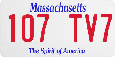 MA license plate 107TV7