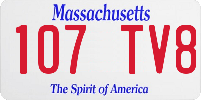 MA license plate 107TV8