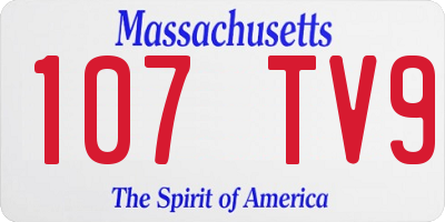 MA license plate 107TV9