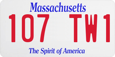MA license plate 107TW1