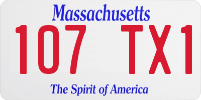 MA license plate 107TX1