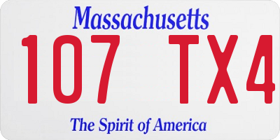 MA license plate 107TX4