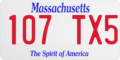 MA license plate 107TX5