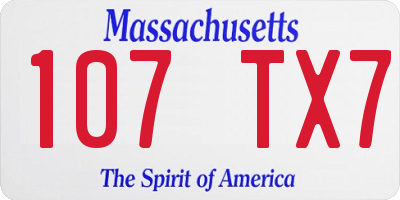 MA license plate 107TX7