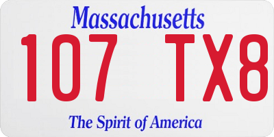 MA license plate 107TX8