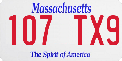 MA license plate 107TX9