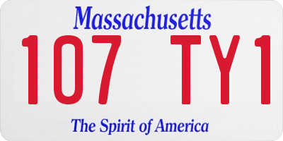 MA license plate 107TY1