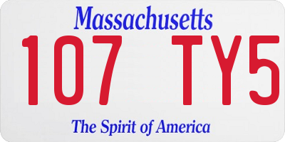 MA license plate 107TY5