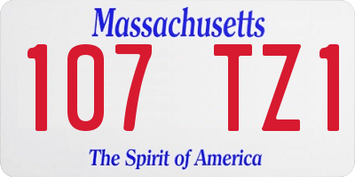 MA license plate 107TZ1