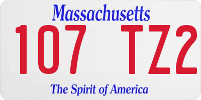 MA license plate 107TZ2