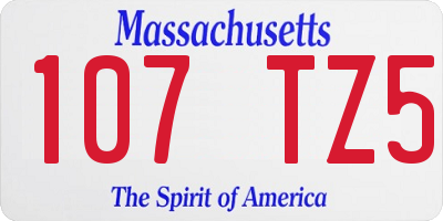 MA license plate 107TZ5