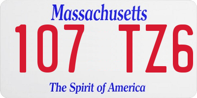 MA license plate 107TZ6
