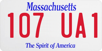 MA license plate 107UA1