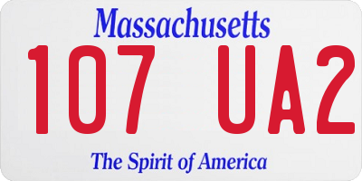 MA license plate 107UA2