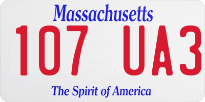 MA license plate 107UA3